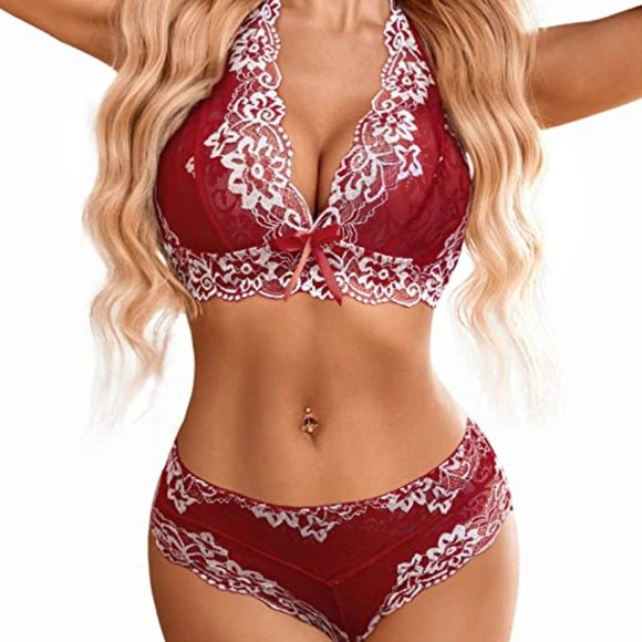 AvidLove Women Lingerie Sexy Set, Size: S, Dark Red - Picture 1 of 4